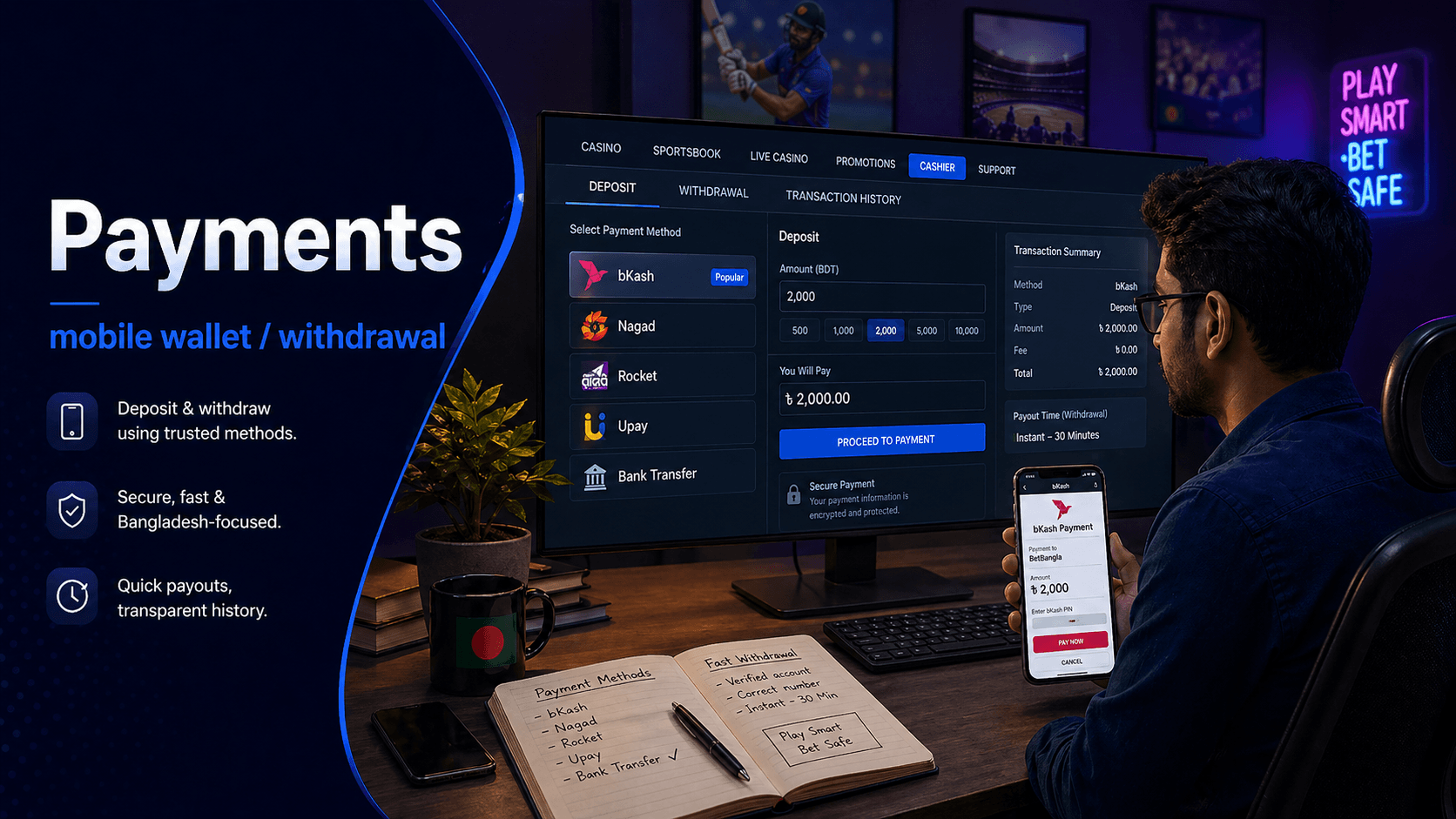 Bangladesh betting payment methods and withdrawal checklist